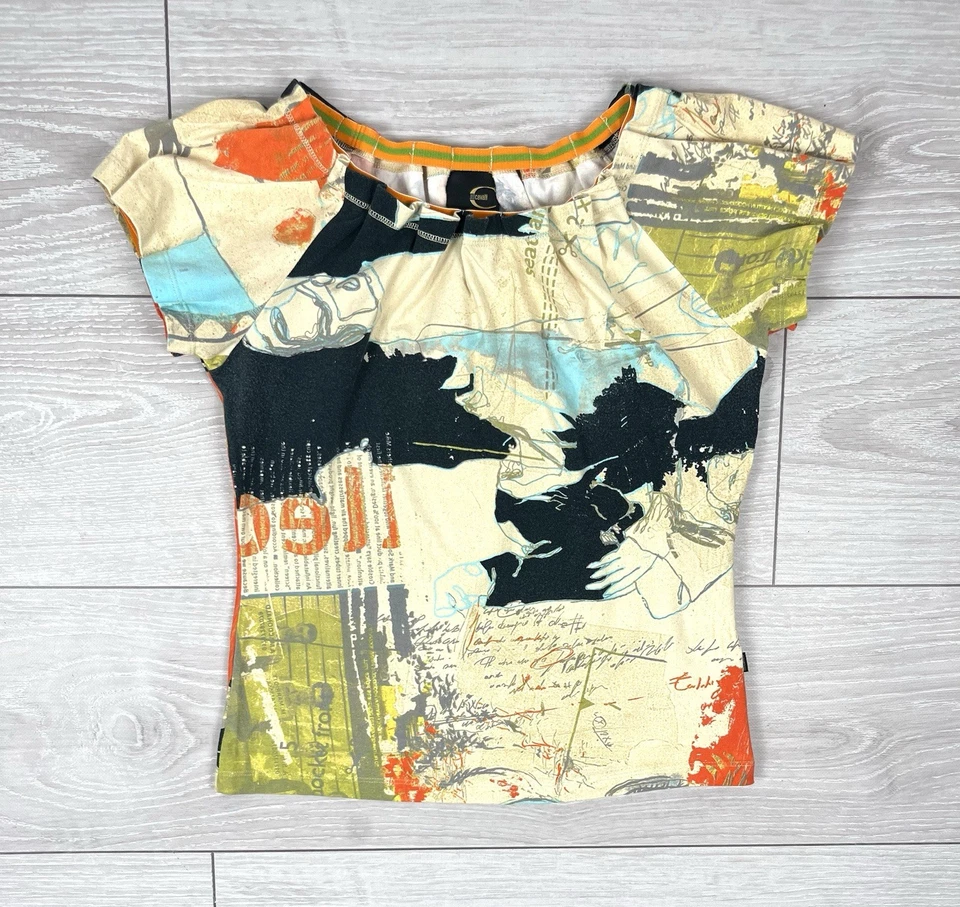 Just Cavalli Vintage 00s Y2K Abstraction Tank Top Womens L Size - Image 1 of 4