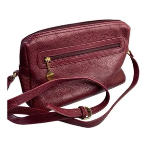 Vtg Liz Claiborne Burgundy Crossbody Leather Handbag - Picture 1 of 11