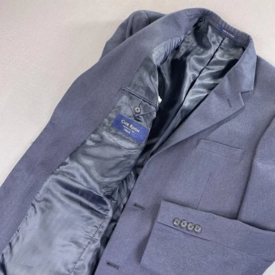 Blazer Club Room Para Hombres 40L Azul Marino Espiga Abrigo Deportivo Dos Botones Forrado Chaqueta Foto 1 de 4