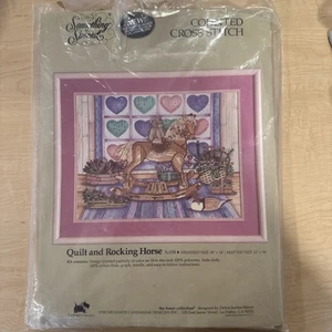 Something Special Stamped Cross Stitch “Quilt And Rocking Horse” #50338 New/Open - Picture 1 of 6