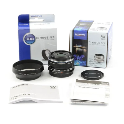 OLYMPUS M. ZUIKO DIGITAL 17MM F1.8 MSC LENS BLACK + BOX #2874 - Image 1 of 4