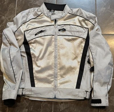 Xelement Motorcycle Jacket Silver Padded Men Size M - Image 1 of 4