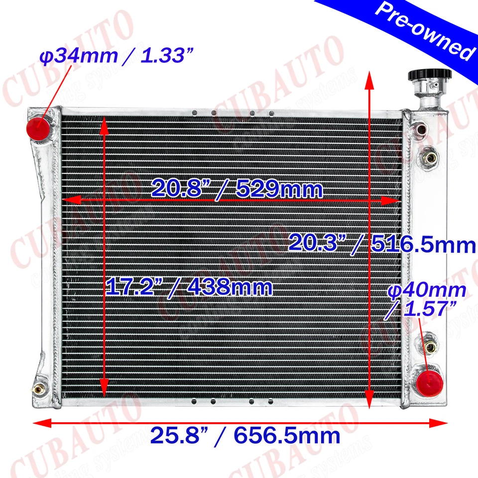 3 Rows Radiator For 1988-1993 Chevy GMC C K 1500 2500 3500/ 1992-95 C/K Suburban Foto 1 de 4