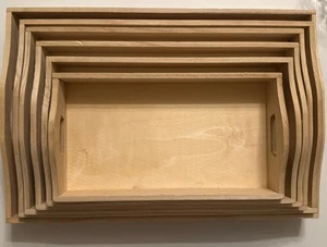 6x Wooden Nested Serving Trays Puzzle Toy or Craft Trays - Picture 1 of 4