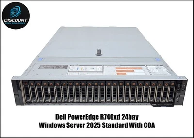 Dell EMC PowerEdge R740xd 2x Gold 6134 8C 128GB DDR4 RAM Windows Server 2025 SSD - Image 1 of 4