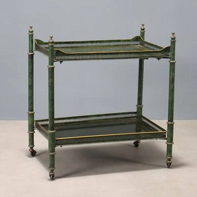Chariot de Service Ancien Fer Laqué Italie du XXe Siècle Original - Photo 1/4