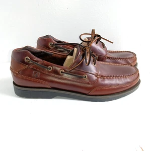 Sperry Top-Sider Stingray Brown Mako 2 Eye Moc Shoe Men's Size 12M 0578633 - Picture 1 of 14