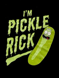 Rick and Morty Men’s Shirt Adult XL Black Pickle Rick Adult Swim New - Picture 1 of 7