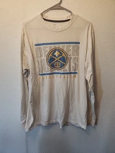 Denver Nuggets Camicia Uomo Taglia L Adidas Manica Lunga Bianca - Foto 1 di 9