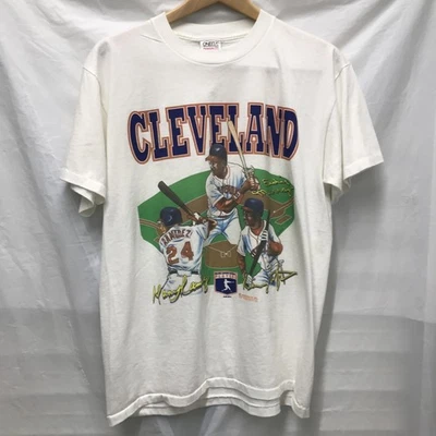 vintage AOP cleveland indians caricature T Shirt Size XL Oneita Single Stitch - Image 1 of 4