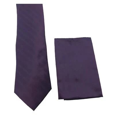 Corbata y bolsillo cuadrado Van Heusen para hombre púrpura sólido 58" negocios formal  Foto 1 de 4
