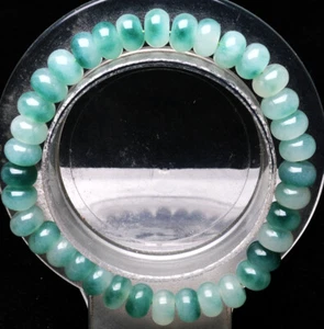 8.3*8.3*5mm Natural Nephrite Green Jadeite Jade Gemstone Bead Bracelet AAA - Imagen 1 de 6