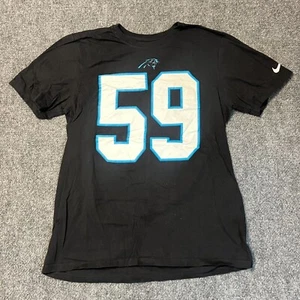 Nike Carolina Panthers Shirt Men's Medium Black Kuechly NFL Football EUC - Picture 1 of 6