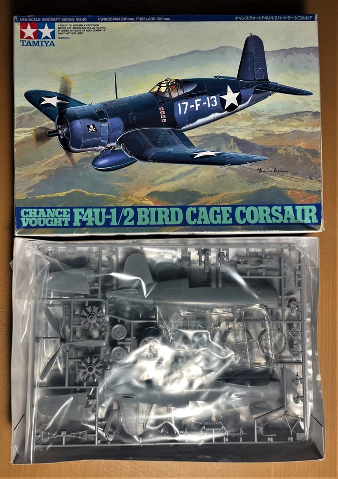 TAMIYA 61046 - CHANGE VOUGHT F4U-1/2 BIRD CAGE CORSAIR - 1/48 PLASTIC KIT - Immagine 1 di 1
