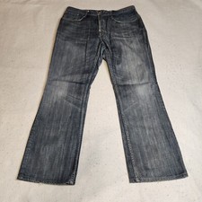 Earnest Sewn Mens Jeans Size 36 X 29 Button Fly High Rise Bootcut Medium Wash