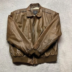 Comint Nylon Polyester Vintage style Bomber Jacket Mens XL Brown Map - Picture 1 of 14