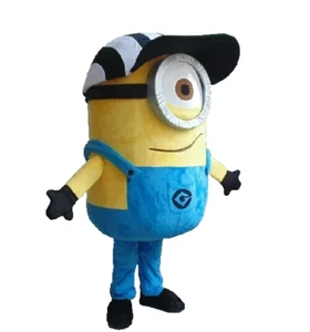 One Eye Despicable Me Minion Mascot Adult Costume Halloween Birthday Dress Up - Picture 1 of 2