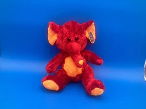 2017 Elefant rot und orange Plüschtier Stofftier Plüschtier mit Etikett 10 Zoll - Bild 1 von 4