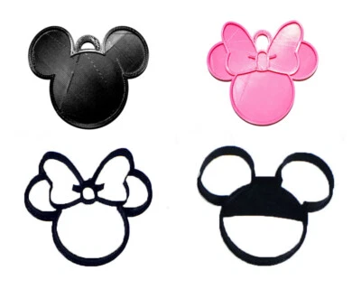 MICKEY AND MINNIE MOUSE HEADS DISNEY COOKIE CUTTERS COOKIE CUTTER USA PR1121 - Image 1 of 4