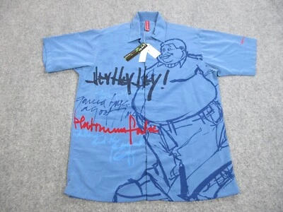 VINTAGE Platinum Fubu Shirt Mens Large Blue Fat Albert Button Up Y2K Hip Hop - Image 1 of 4