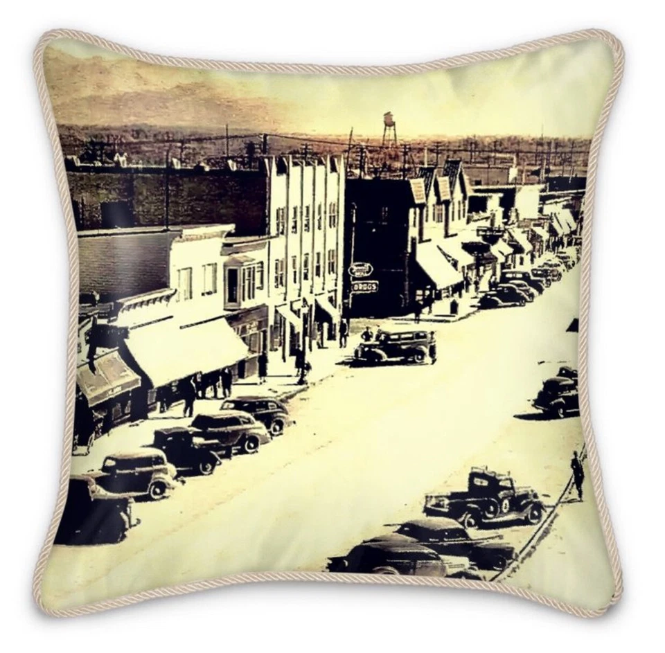 Almohada de seda Alaska Anchorage Fourth Avenue Watertower Foto 1 de 1