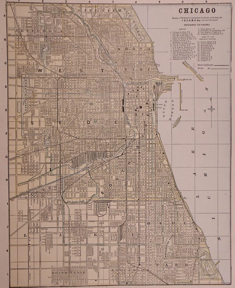 1896 Map ~ CHICAGO, ILLINOIS ~ (11x13)Free S&H-#065 - Image 1 of 1