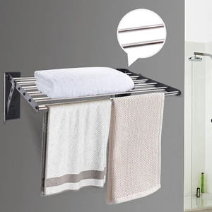 Folding Laundry Drying Rack Wall-mount Foldable Clothes Dryer Hanger Storage - Picture 1 of 14