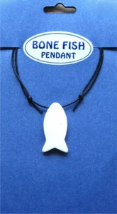 Bone Fish Pendant on Black Cord - EB6615 - Picture 1 of 1