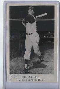 1957 Cincinnati Reds Team-Issued Postcard ED BAILEY autographed 2x - Picture 1 of 2