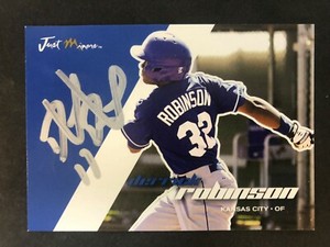 ROYALS: Derrick Robinson, Just Minors SIGNED 2008 Card