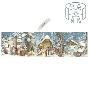 Panorama Adventskalender Am Stall - Nostalgische Winterlandschaft mit Tieren - Bild 1 von 10
