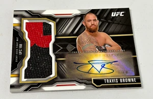 2015 Topps UFC Chronicles Travis Browne Auto Jumbo Fight Mat Relic UFC 168 - Picture 1 of 2