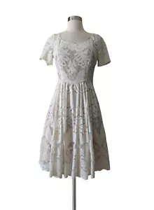 PLENTY by TRACY REESE Kleid Ivory Fit & Flare Spitze Mini gefüttert Gr. 2 - Bild 1 von 11