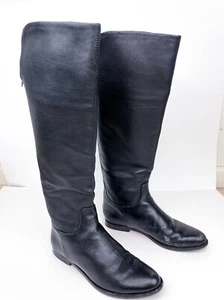Elie Tahari Black Knee High Leather Boots - Picture 1 of 10