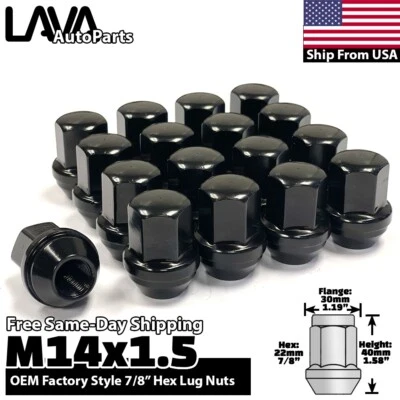 24x Black 14x1.5 OEM Factory Lug Nut Fit GMC Sierra 1500 Suburban Yukon Canyon - Image 1 of 4