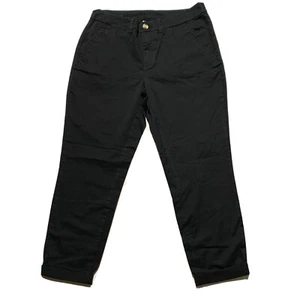 Maison Jules Womens Essential Cuff Slim Crop Mid Rise Pant Deep Black Size 6 - Picture 1 of 7