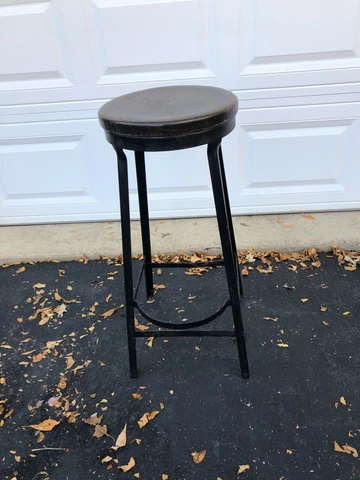 Vintage Industrial Steel And Wood Work Shop Stool Cover