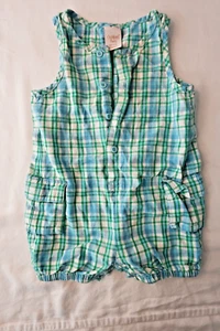 OSHKOSH B'GOSH Baby rot & weiß karierter Vintage Bubble Strampler 6-9 Monate - Bild 1 von 5