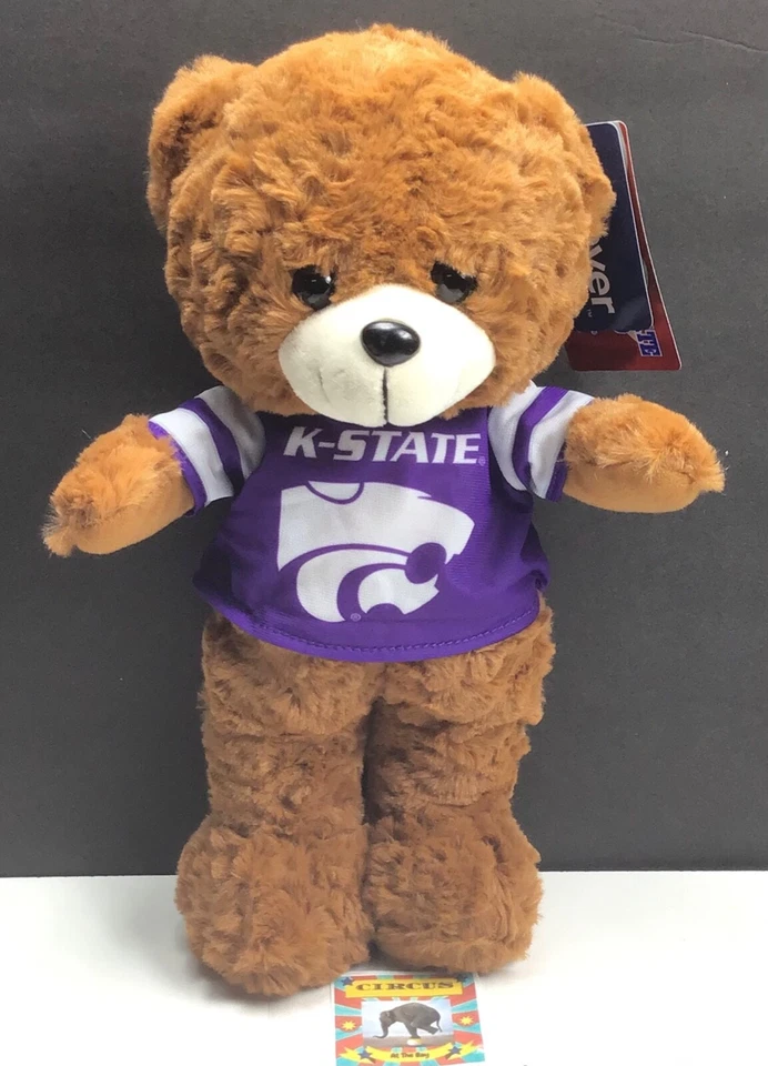 K-State Wildcats NCAA / Oso de peluche de peluche con jersey púrpura / Peluche / NUEVO Foto 1 de 4