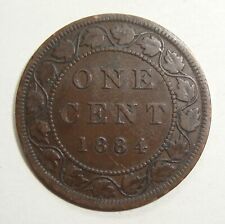 1884 CANADA ONE 1 CENT VICTORIA LARGE PENNY COIN