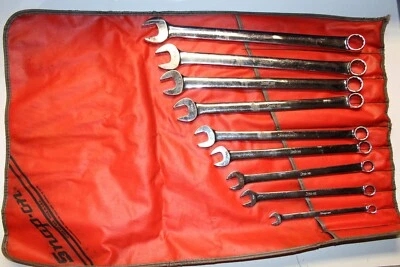 SNAP-ON TOOLS 9 pc 12-Point SAE Long Combination Wrench Set 1"-7/16" USA C1000 - Image 1 of 4