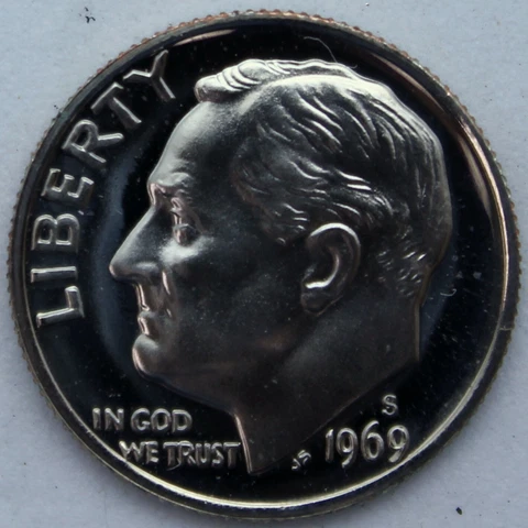 1969-S Proof Roosevelt Dime Cover