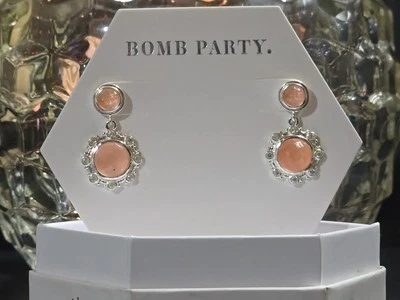 Pendientes enchapados en plata de cuarzo cornalina genuino RBP 2852 You Are So Worthy  Foto 1 de 3