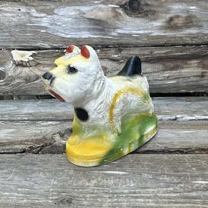 Vintage Chalkware Jack Russell Fair Carnival Prize 1940-1960's Glitter - Picture 1 of 14