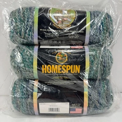 3 Homespun Yarn Skeins Lion Brand Regency Knitting Crochet Craft - Image 1 of 4