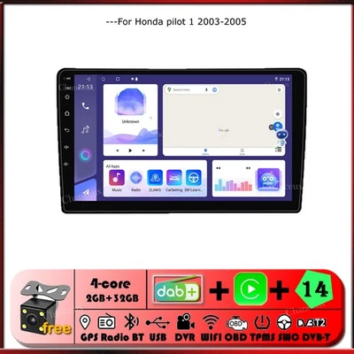 9"Android 14 Autoradio Carplay GPS SAT Navi DAB Stereo For Honda Pilot 2003-2005 - Bild 1 von 4