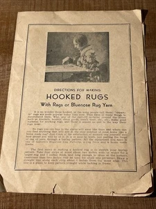 Directions For Making Hooked Rugs With Rags Or Blue Nose Rug Yarn Garrett Canada - Picture 1 of 5