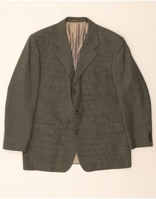 WELLINGTON Mens 3 Button Blazer Jacket UK 46 3XL Grey Houndstooth DU24 - Image 1 of 3