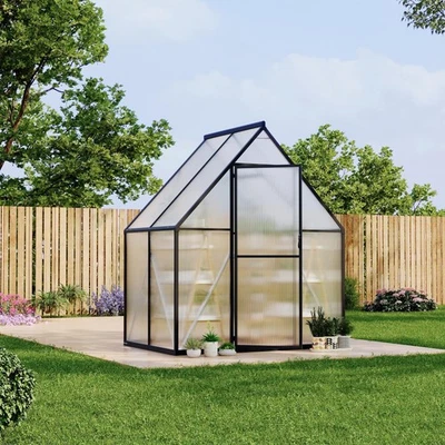 6'x4' Aluminum-Framed Polycarbonate Greenhouse, Heavy Duty Polycarbonate Gree... - Image 1 of 4