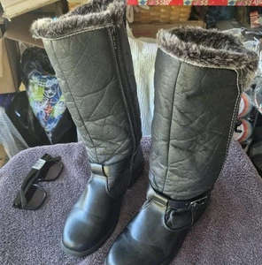 Totes Damenstiefel Größe 8M US schwarz Kunstleder - Bild 1 von 9